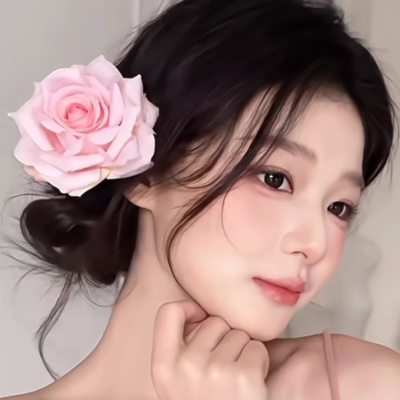 Rose Camellia Hairpin Phalaenopsis Necklace Women's Bow Grab Clip Ribbon Headwear Hot Selling Hair Accessories Accessories Clip