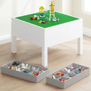 Детский стол 3 в 1 с местом для хранения и шахматами совместим с LEGO Duplo