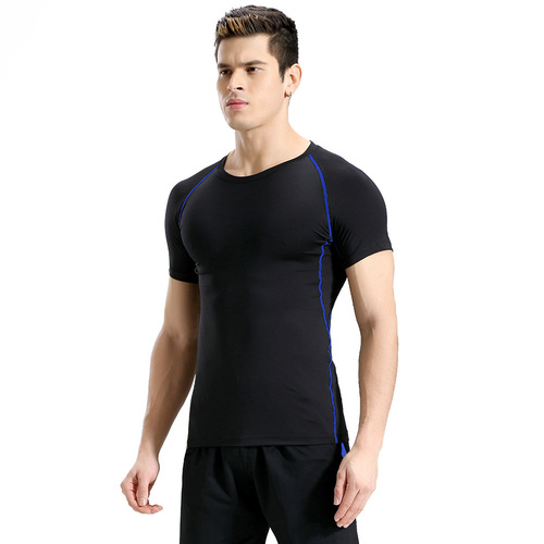 Cross-border PRO tight clothes men's summer high-elastic quick-drying fitness clothes sweaty running basketball training sports T-shirt