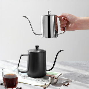 Cross-Border Coffee Pot Stainless Steel Outdoor Hand Brewing Pot Household Long Spout with Lid Hanging Ear Coffee Pot Coffee Cup