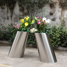 定制户外组合花盆花器 不锈钢工艺花架酒店园林装饰绿化工程落地