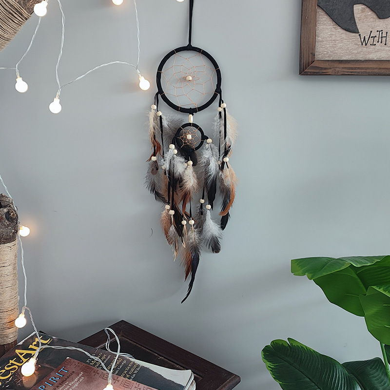 25g Weight Dreamcatcher Home Textiles & Decor Type 1 Piece Quantity Holiday, Travel, Daily Occasion Geometric Pattern Casual, Elegant, Shiny Style Casual Elegant Shiny Geometric Feather Dreamcatcher Wall Art 4