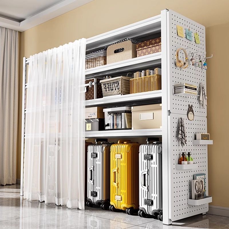 Storage Rack Multi-Layer Storage Rack Shelf Household Storage Rack Floor-Standing Dust-Proof Bottom Empty Balcony Storage Room Iron Shelf