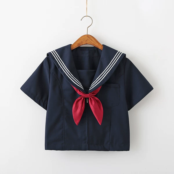 Cyan three short sleeves + goldfish knot