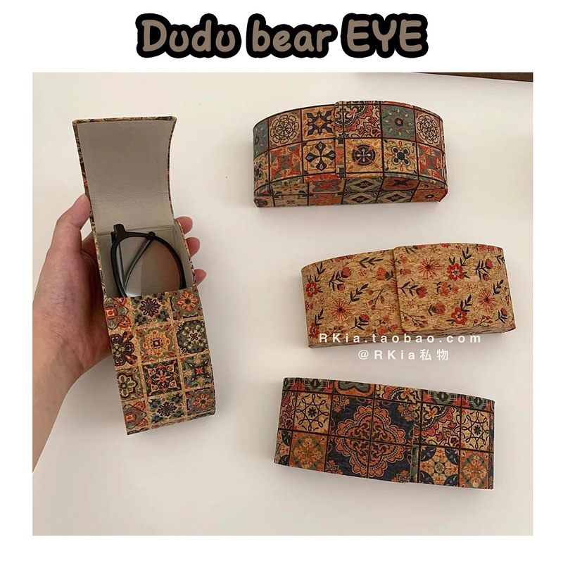 Ancient Babylon handmade glasses box high-value high-end feeling retro cork high-end sunglasses sunglasses box custom box