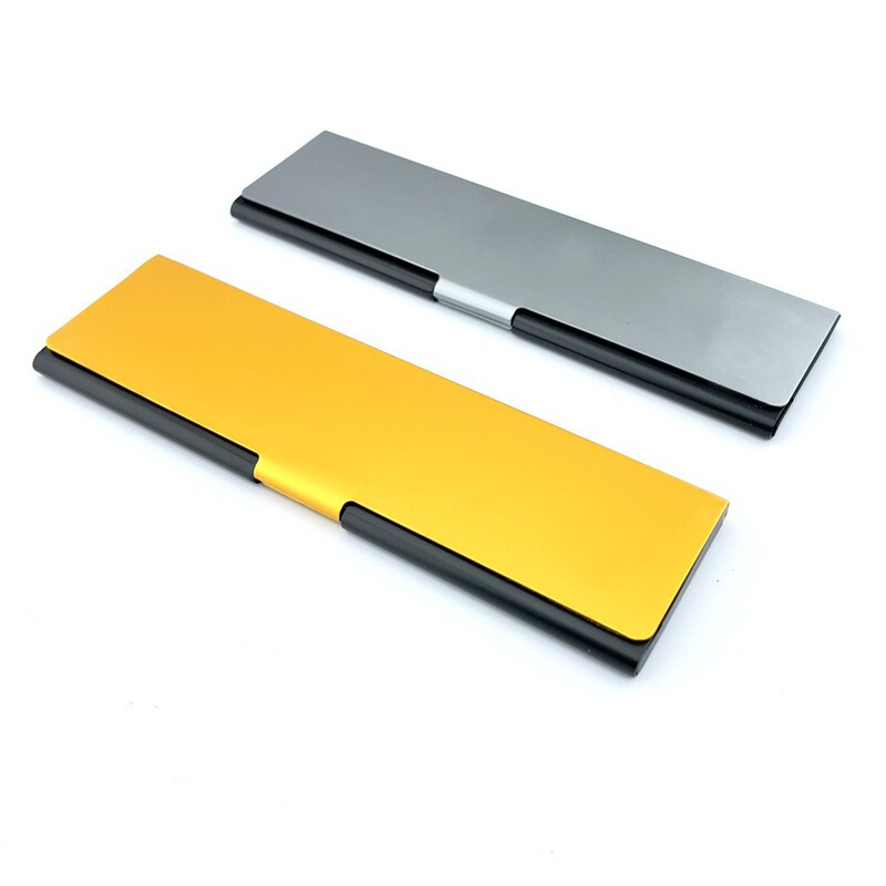 Aluminum metal mirror box ultra-thin gold gray optional with lining reading glasses box storage box