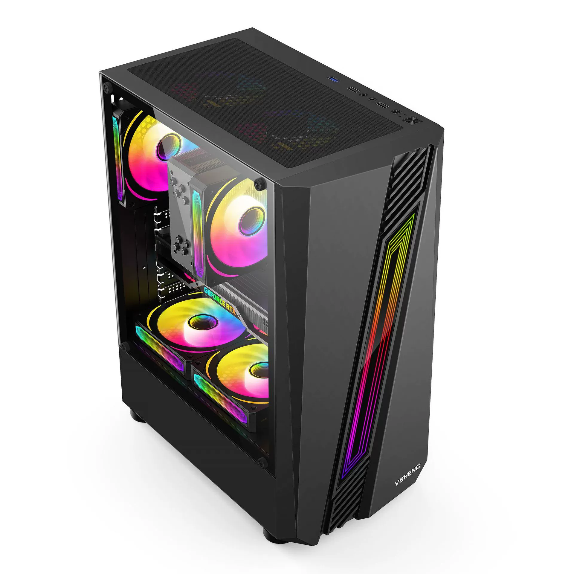 Светящийся коврик по мату, панорамная боковая прозрачная настольная RGB подсветка для киберспортивной рамы поддерживает 120 водяной охлаждения корпус компьютера
