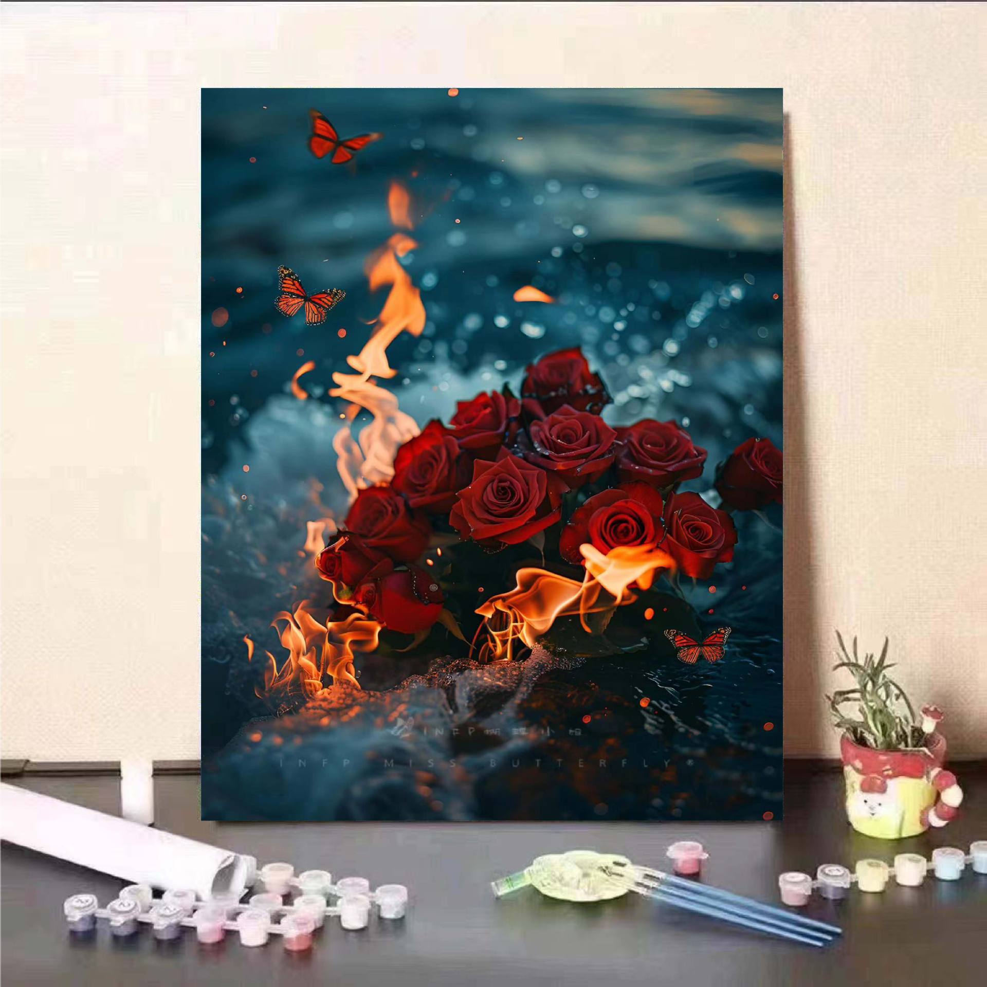 Nueva mariposa hermosa pintura al óleo digital diy relleno a mano curación de regalo de cumpleaños para la decoración de la sala de estar