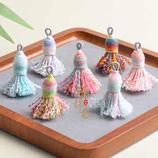 Starry Sky Colorful Short Fat Cotton Thread Tassel DIY Earrings Bracelet Accessories Bracelet Necklace Rope Thread Cap Accessories