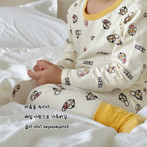 Autumn Category A Children's Autumn Clothes and Autumn Pants Sets for Boys and Girls Pure Cotton Underwear Sets Lycra Cotton Home Clothes Pajamas