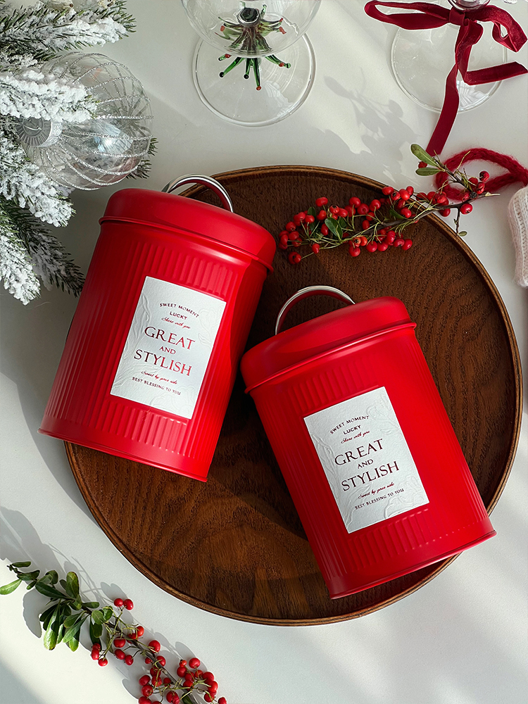 Caja de embalaje de galletas de Navidad, caja de embalaje de galletas de horneado, galletas de dulces, latas de regalos, cajas de regalo de primavera, barril