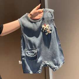 婴儿衣服夏季薄款婴幼儿宝宝连体衣百天周岁哈衣夏款无袖包屁衣棉