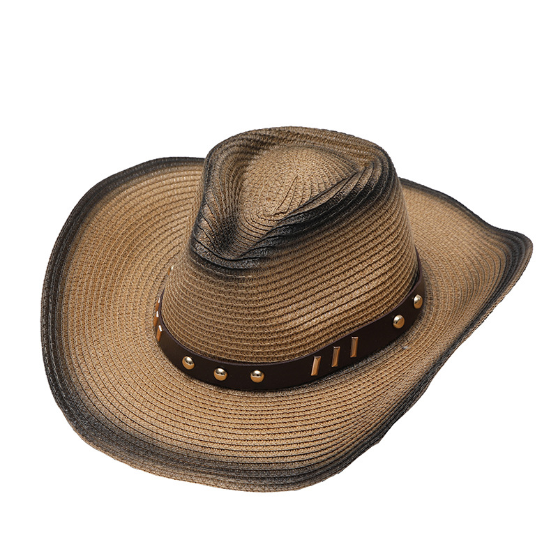 Sombrero de sol vintage para mujer, de ala ancha, estilo vaquero, de paja, ideal para el verano, senderismo y pesca. También disponible como fedora para hombre._voghion.com