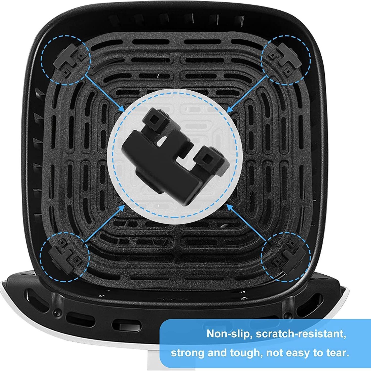 Accesorios de freidora de aire buffer almohadilla de silicona bandeja de hornear cubierta de bandeja a prueba de aceite estera bandeja de hornear almohadilla de silicona tapa de silicona cubierta protectora