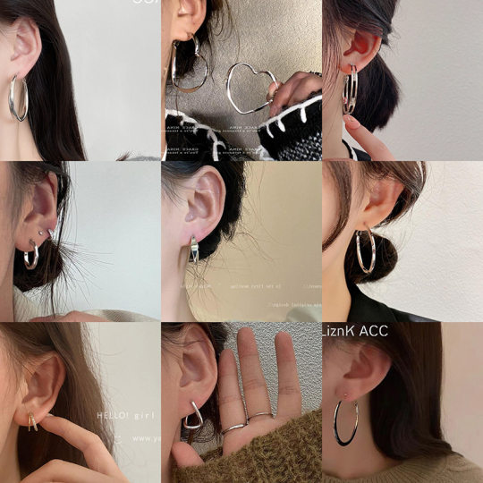 S925 Silver Needle silver Exaggerated Circle Earrings Temperament Niche Design Sense Earrings Earrings Earrings Women's Wholesale