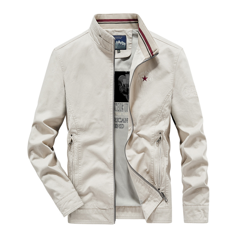 Chaqueta de cuello vertical, chaqueta de primavera y otoño, chaqueta de moda, chaqueta casual, chaqueta de hombre simple, chaqueta de hombre