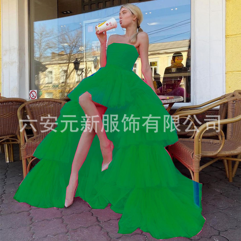 2023 europeo y americano Comercio exterior Amazon AliExpress deseo nuevo tubo superior falda de la torta boda bola del banquete vestido noche