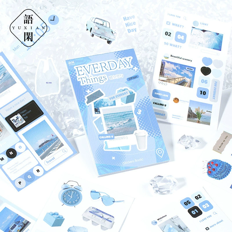 Книга ежедневных наклеек Yuxian в корейском стиле Ins с героями мультфильмов на английском языке DIY журнал базовый декоративный материал наклейки.