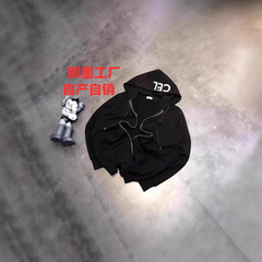 即墨衛衣潮牌春秋秋CELシンプルなアルファベットの帽子付き衛衣カジュアルでゆるいカップルのジッパーコート