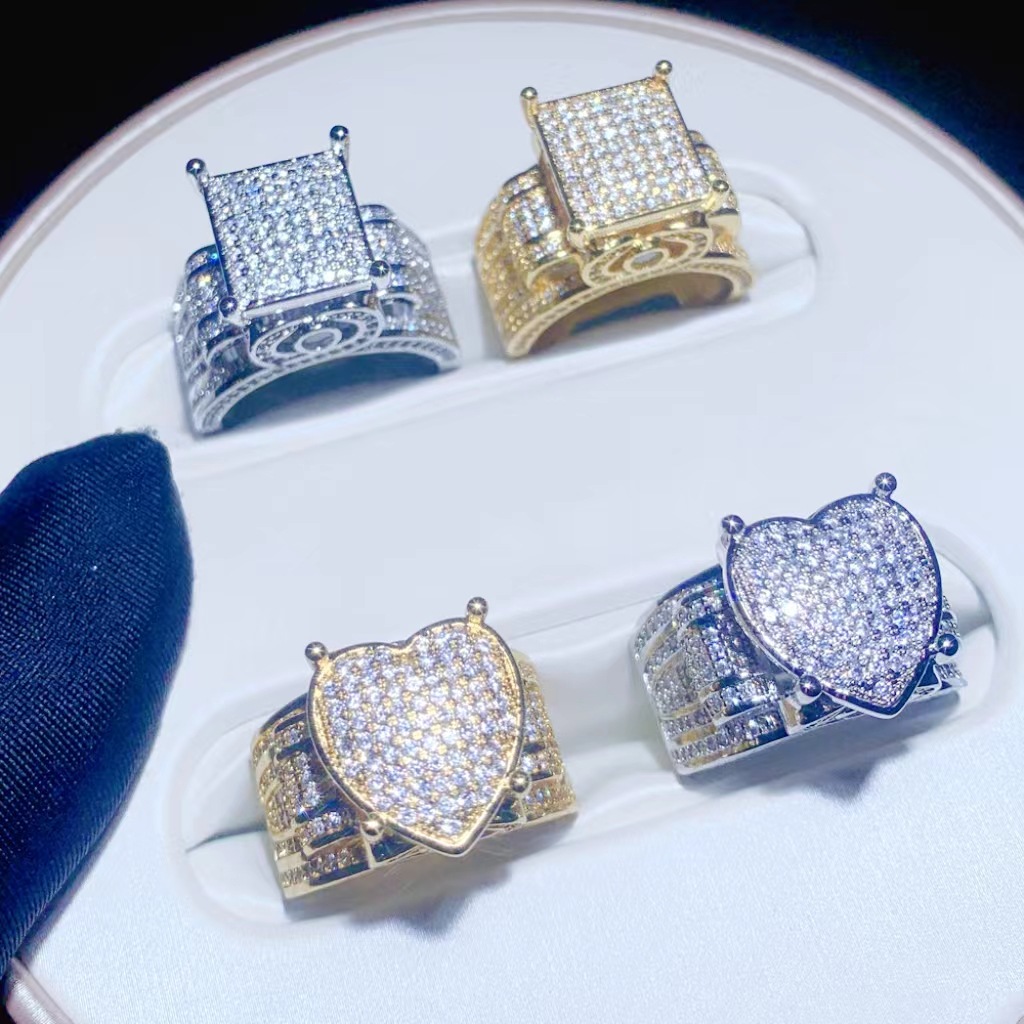 Geometric Pattern All Seasons Season Unisex Gender Wholesale Jewelry Hip-Hop Retro Geometric Copper Zircon Rings