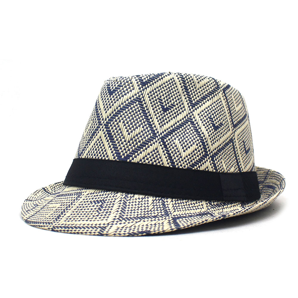 Men's Retro Ethnic Style Lingge Straps Crimping Fedora Hat display picture 1