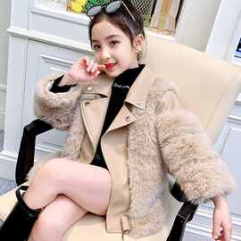 女童仿皮草外套2020新款冬季儿童加厚毛毛衣女孩洋气保暖大衣冬装