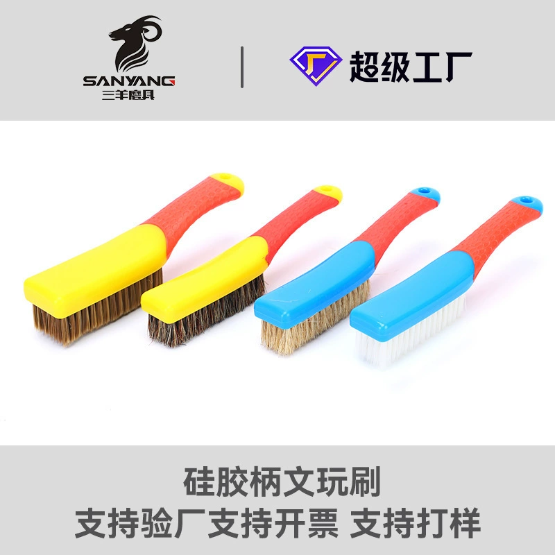 Wen Play Tools Нано щетка Щетка с мягкой и жесткой щетиной Проволочная щетка Силиконовая ручка Щетка Wen Play Жесткая щетка для полировки