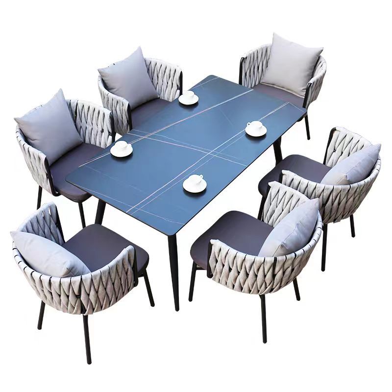 Mesas y sillas al aire libre nórdicas Villa solárium balcón patio jardín muebles de ocio hotel al aire libre terraza mesa y sillas