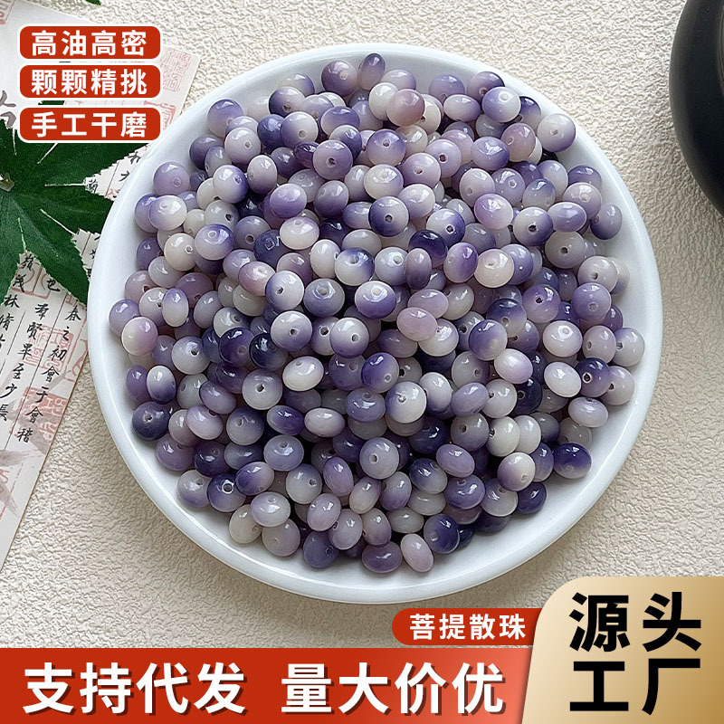 Natural Pink Abacus Beads Bodhi Scattered Beads Women's Handmade DIY Jewelry Accessories Wen Play Buddha Beads Wholesale Beads by Jin