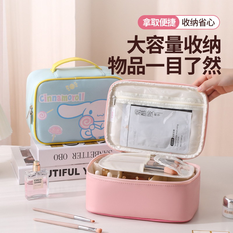サンリオ新品ハンドバッグ気まま分割ポーチ手提げ大容量高级感多机能収纳バッグ|undefined