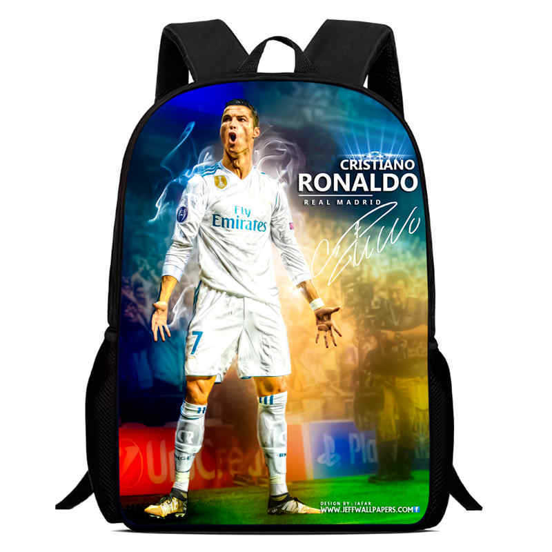 Amazon crossover nueva mochila con estampado periférico de futbolista mochila escolar para estudiantes mochila para niños