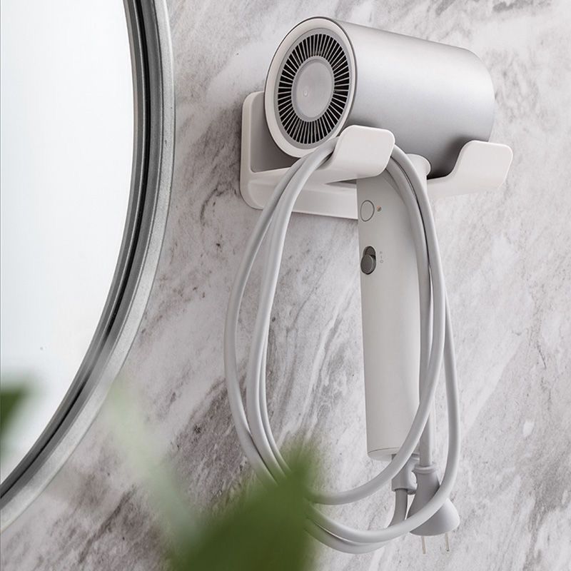 Soporte para Secador de Pelo de Pared de Plástico Sin Perforación para Baño y Hotel