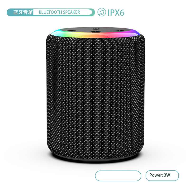 Cross-border outdoor waterproof Bluetooth speaker cylindrical small steel cannon colorful mini speaker portable fabric speaker wholesale