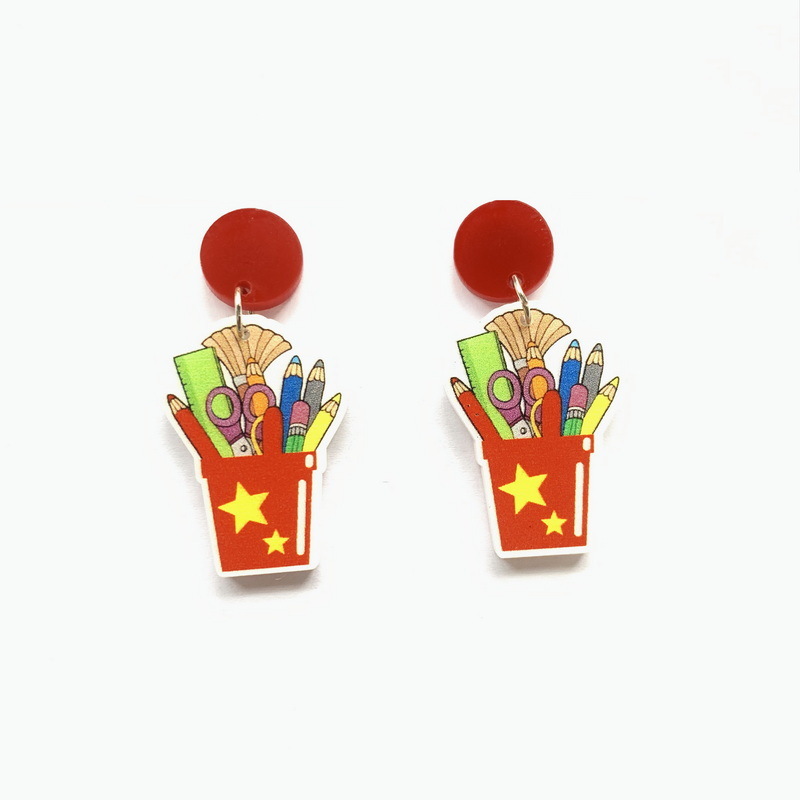 1 Pair Fashion Printing Arylic Printing Drop Earrings display picture 3