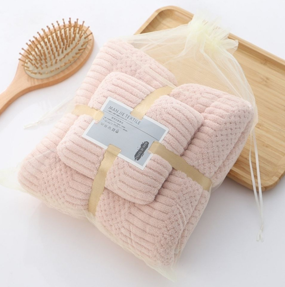 Juego de toallas de felpa de coral y toallas de baño en stock de fábrica, diseño auspicioso, absorbente, no suelta pelo, caja de regalo, superventas transfronterizo image 7