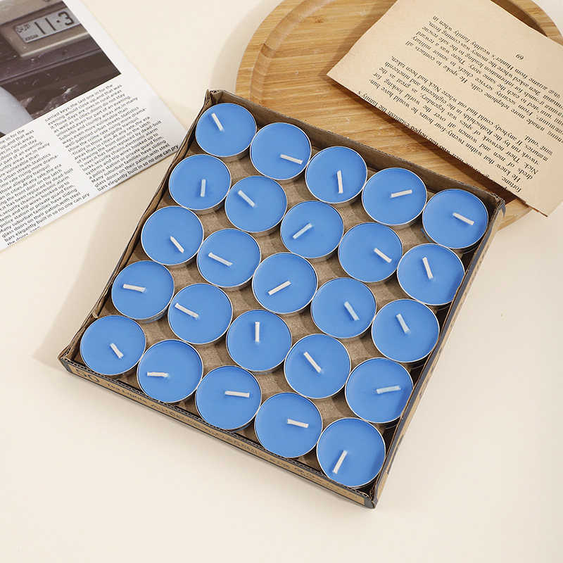 Vela de aromaterapia retro de venta caliente, té hervido, té redondo, cera de té, hotel, propuesta, confesión, imagen, vela al por mayor