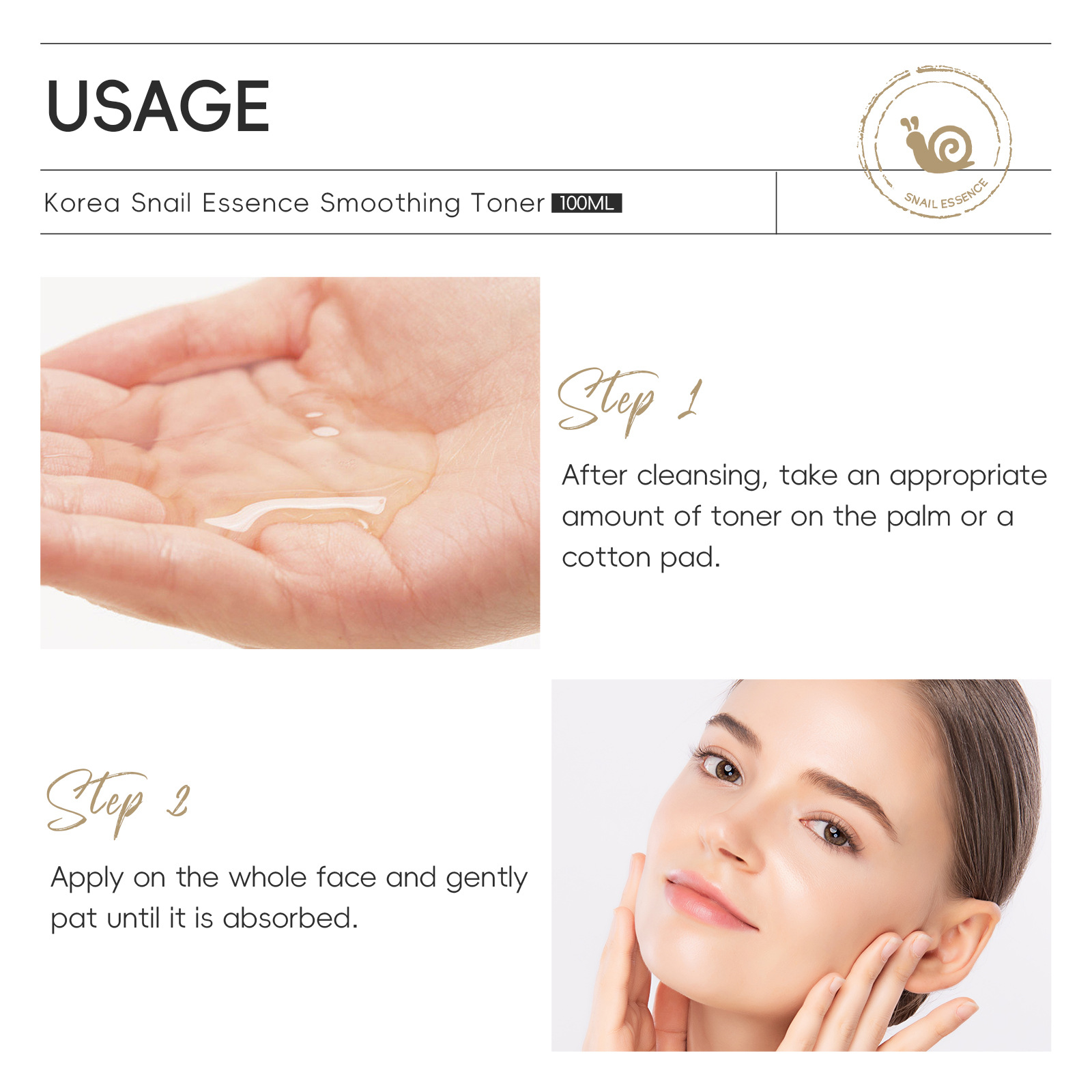 Cross-border LAIKOU Korean Snail Essence Toner 100ml Hydrating and Moisturizing Manufacturer in stock undefined