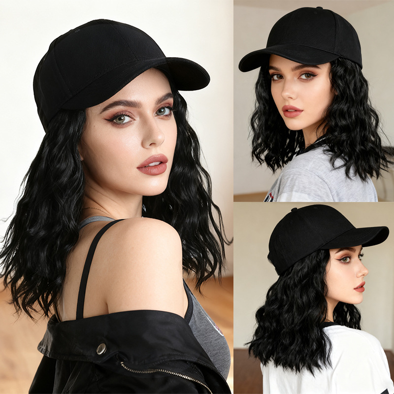 Sombrero peluca en una mujer moda peluca curva corta bobobo cabeza curva corta peluca transfronteriza al por mayor