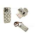 Card Slot Mirror - White Checkered