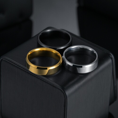 Cross-border supply, simple and fashionable 6MM stainless steel men's ring, European and American popular jewelry source factory wholesale