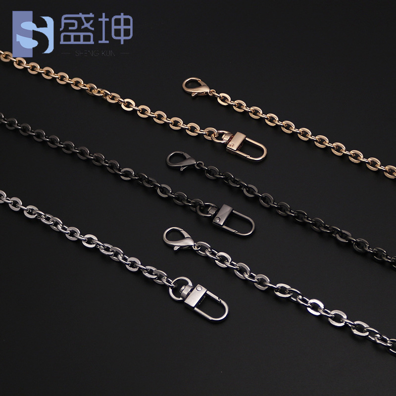 包包链条金属O字扁链包带 斜挎细肩带链条配件 减负防锈手袋链子