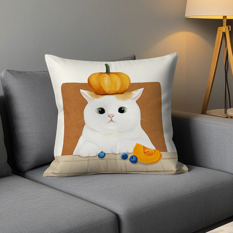 Luz de lujo nórdico simple almohada de viento naranja geométrica impresa de doble cara cojín de ventana flotante decoración sofá sala de estar almohada