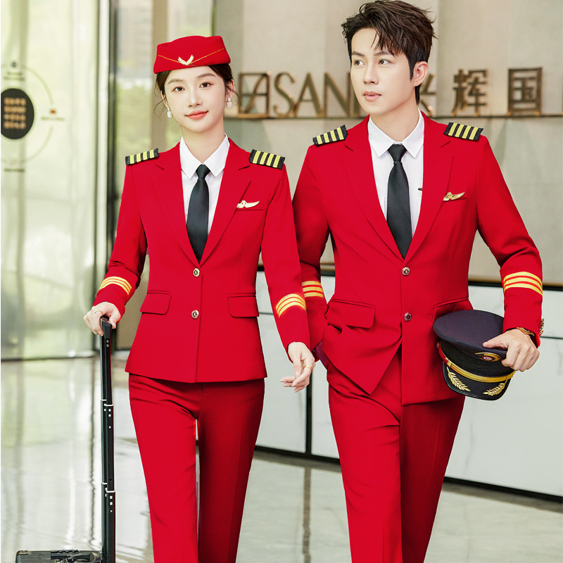 Autumn and winter stewardess flight vocational school class uniform male security concierge uniform snare drum honor guard uniform suit female