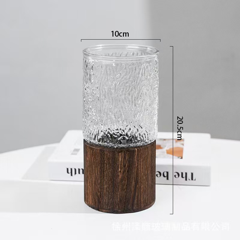 Vaso de vidrio de lujo ligero ornamentos chinos soporte de flores inwind sala de estar base de mesa decoración de mesa de comedor