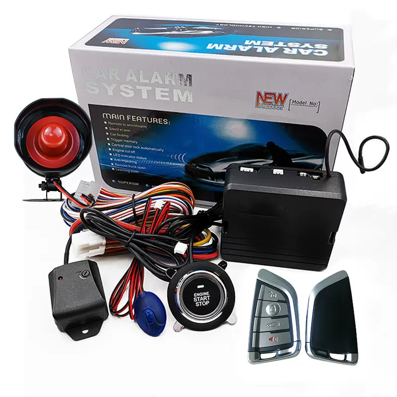 汽车防盗器远程遥控起动振动报警跨境外贸现货通用型改装一键启动