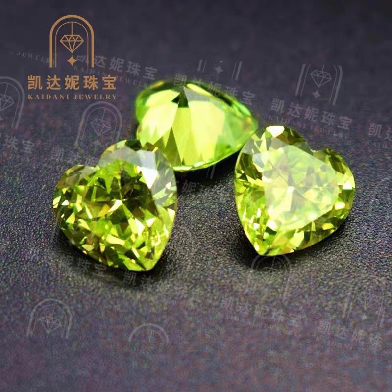 メーカー直販5aハート型カラージルコン裸石尖底戒面diyアクセサリーネイルアートネイル