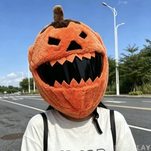 Halloween gülməli balqabaq dəbilqəsi örtüyü, motosiklet plush qoruyucu örtük