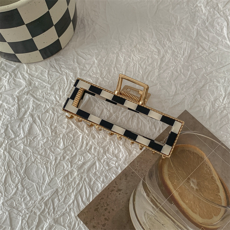Simple Style, Classic Style Style Simple Style Classic Style Moon Rectangle Checkered Acetic Acid Sheets Hair Claws