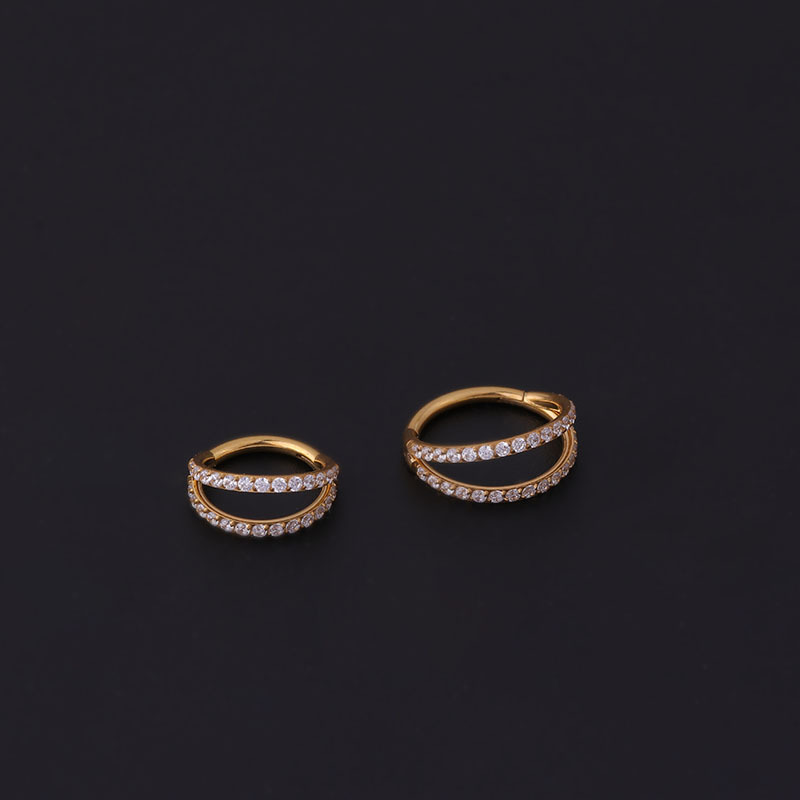 Fashion Geometric Stainless Steel Plating Zircon Nose Ring display picture 6