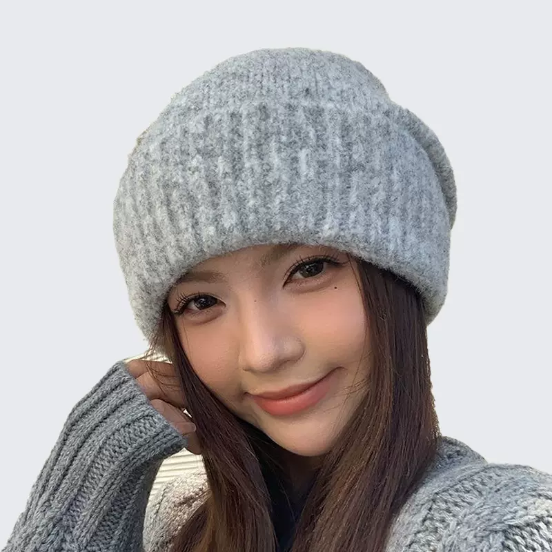 批发保暖针织帽女秋冬新款羊毛绒护耳户外加厚显脸小防风防寒冷帽